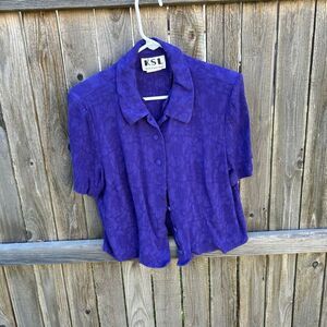 Vintage KSL blouse short sleeve size large